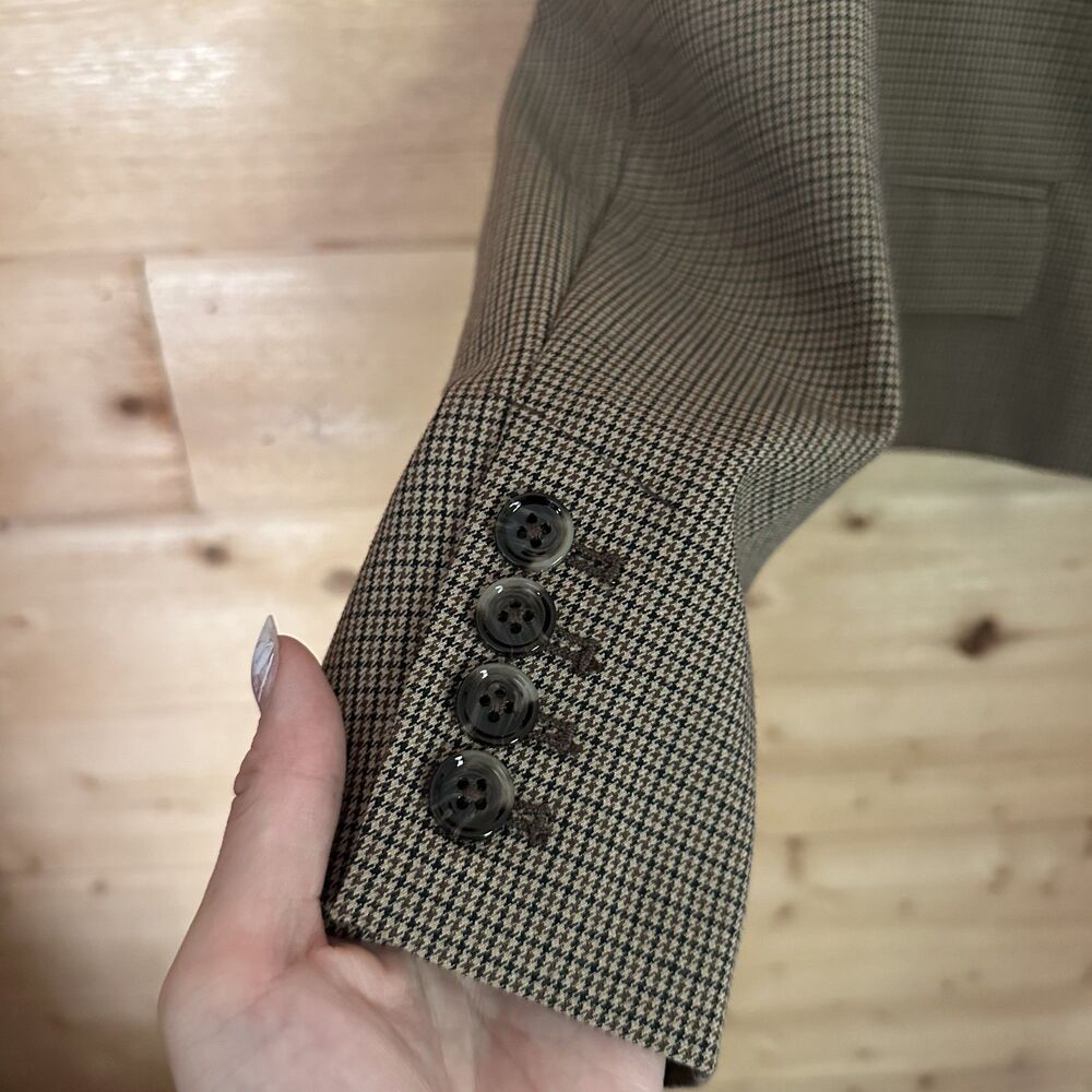 Abercrombie & Fitch Short Menswear Blazer in Brown Plaid NWT - Picture 12 of 13